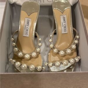 Jimmy Choo Heels with Pearl Accents